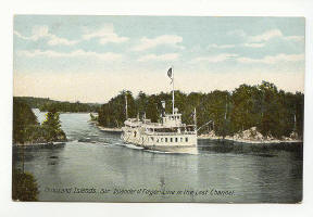 Ship Folger in lost channel 1000 Islands Ontario East Canada