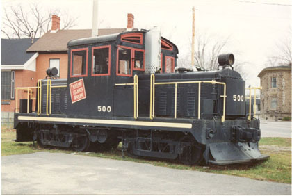 Old train in Gananoque for people to view